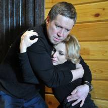 Алексей Кравченко и Наталия Вдовина на съемках сериала "Братья"
