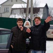 Александр Пашков, Станислав Дремов на съемках фильма "Белые розы надежды"