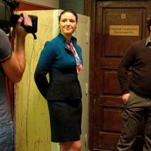 Анна Гарнова и Кирилл Плетнев на съемках сериала "Пыльная работа"