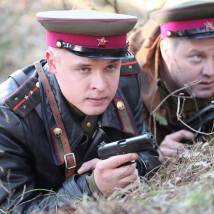 Александр Голубев на съемках фильма "Ялта-45"