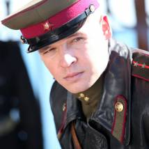 Александр Голубев на съемках фильма "Ялта-45"