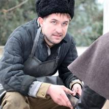 Иван Добронравов на съемках фильма "Ялта-45"