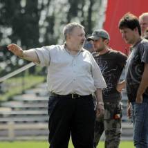 Андрей Малюков, Сергей Михальчук на съемках фильма "Матч"