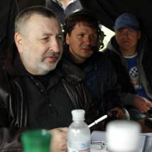 Андрей Малюков, Сергей Михальчук на съемках фильма "Матч"