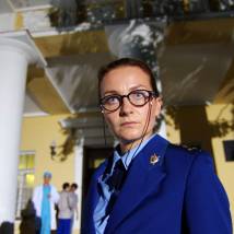 Анна Дюкова на съемках сериала "Бездна"