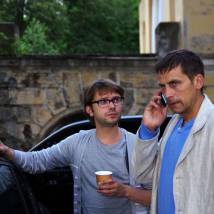 Илья Шакунов и Артем Семакин на съемках сериала "Бездна"