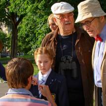 Анна Потебня, Валентин Букин, Игорь Ясулович на съемках фильма "Коробка"