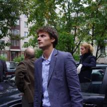 Евгений Славский на съемках сериала "Хмуров"