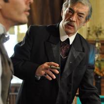 Михаил Боярский на съемках сериала "Шерлок Холмс"