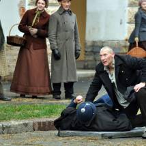 Игорь Жижикин на съемках сериала "Шерлок Холмс"