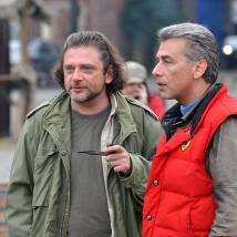 Андрей Кавун и Дмитрий Добужинский на съемках сериала "Шерлок Холмс"