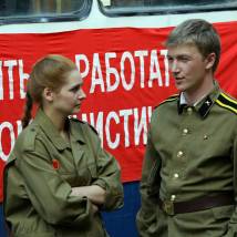 Глафира Тарханова и Сергей Мухин на съемках фильма "Лучший друг семьи"