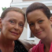 Елена Лагута на съемках сериала "Кровинушка"