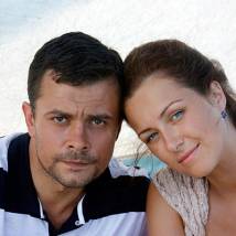 Станислав Николаев и Елена Лагута на съемках сериала "Кровинушка"