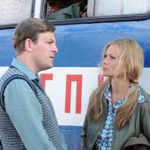 Татьяна Черкасова, Федор Лавров на съемках сериала "Однолюбы"