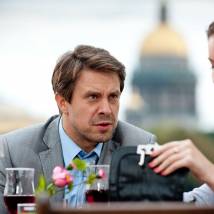 Сергей Перегудов и Ольга Михайлова на съемках фильма "Подземный переход"