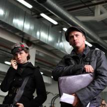 Елена Николаева и Павел Прилучный на съемках сериала "Метод Фрейда"