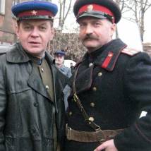 Михаил Горевой и Михаил Асанкин на съемках сериала "Легавый"