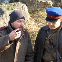 Эдуард Пальмов и Денис Бургазлиев на съемках сериала "Смерть шпионам! Скрытый враг"