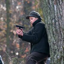 Яна Соболевская на съемках сериала "Смерть шпионам! Скрытый враг"