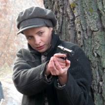 Яна Соболевская на съемках сериала "Смерть шпионам! Скрытый враг"