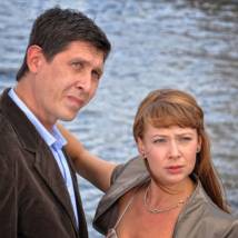 Дмитрий Мухамадеев и Наталья Ноздрина в сериале "Папаши"
