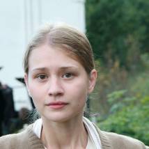 Анна Леванова на съемках фильма "Вагончик мой дальний"