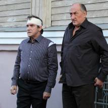 Валерий Гаркалин и Борис Клюев на съемках сериала "Земский доктор. Жизнь заново"