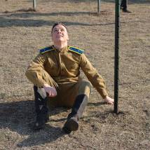 Ярослав Жалнин на съемках фильма "Гагарин. Первый в космосе"