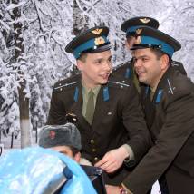 Ярослав Жалнин на съемках фильма "Гагарин. Первый в космосе"