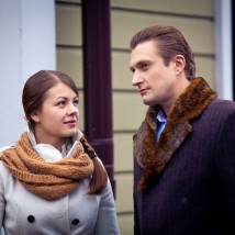 Олеся Фаттахова и Руслан Чернецкий на съемках фильма "Отель для Золушки"