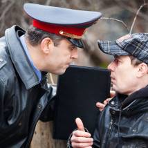 Андрей Карако и Олег Васильков на съемках фильма "Примета на счастье"