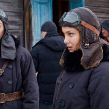 Татьяна Арнтгольц и Елизавета Нилова на съемках фильма "Ночные ласточки"