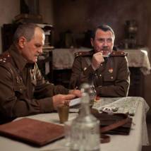 Юрий Осипов и Евгений Ганелин на съемках фильма "Ночные ласточки"
