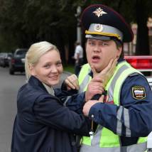 Юлия Кадушкевич на съемках сериала "Полосатое счастье"