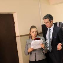 Ирина Пегова и Дмитрий Фрид на съемках сериала "Маша в законе"