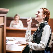 Елена Доронина на съемках сериала "Стройка"
