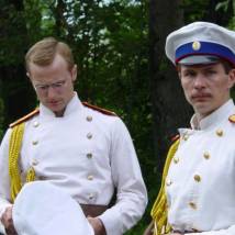 Дмитрий Муляр на съемках фильма "ПодпоручикЪ РомашовЪ"