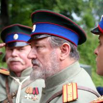 Богдан Ступка на съемках фильма "ПодпоручикЪ РомашовЪ"