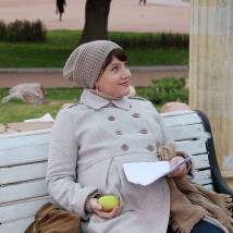 Инга Оболдина (Стрелкова) на съемках сериала "Мама-детектив"