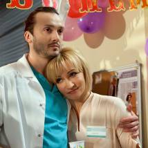 Андрей Барило и Анна Якунина на съемках сериала "Склифосовский 2"