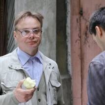 Игорь Николаев и Даниил Страхов на съемках сериала "Принцип Хабарова"