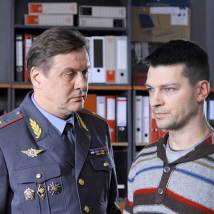 Александр Блок и Даниил Страхов на съемках сериала "Принцип Хабарова"