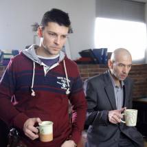 Даниил Страхов и Александр Марушев на съемках сериала "Принцип Хабарова"