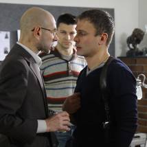 Александр Марушев, Роман Грибков на съемках сериала "Принцип Хабарова"
