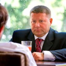 Михаил Трясоруков на съемках сериала "Агент особого назначения 4"