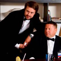 Сергей Перегудов и Михаил Трясоруков на съемках сериала "Агент особого назначения 4"