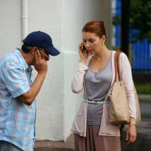 Наталия Антонова, Рауф Кубаев на съемках фильма "Уравнение любви"