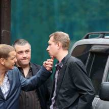 Юрий Архангельский на съемках сериала "Чужой район 2"