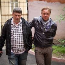 Александр Новиков и Игорь Николаев на съемках сериала "Тайны следствия 12"